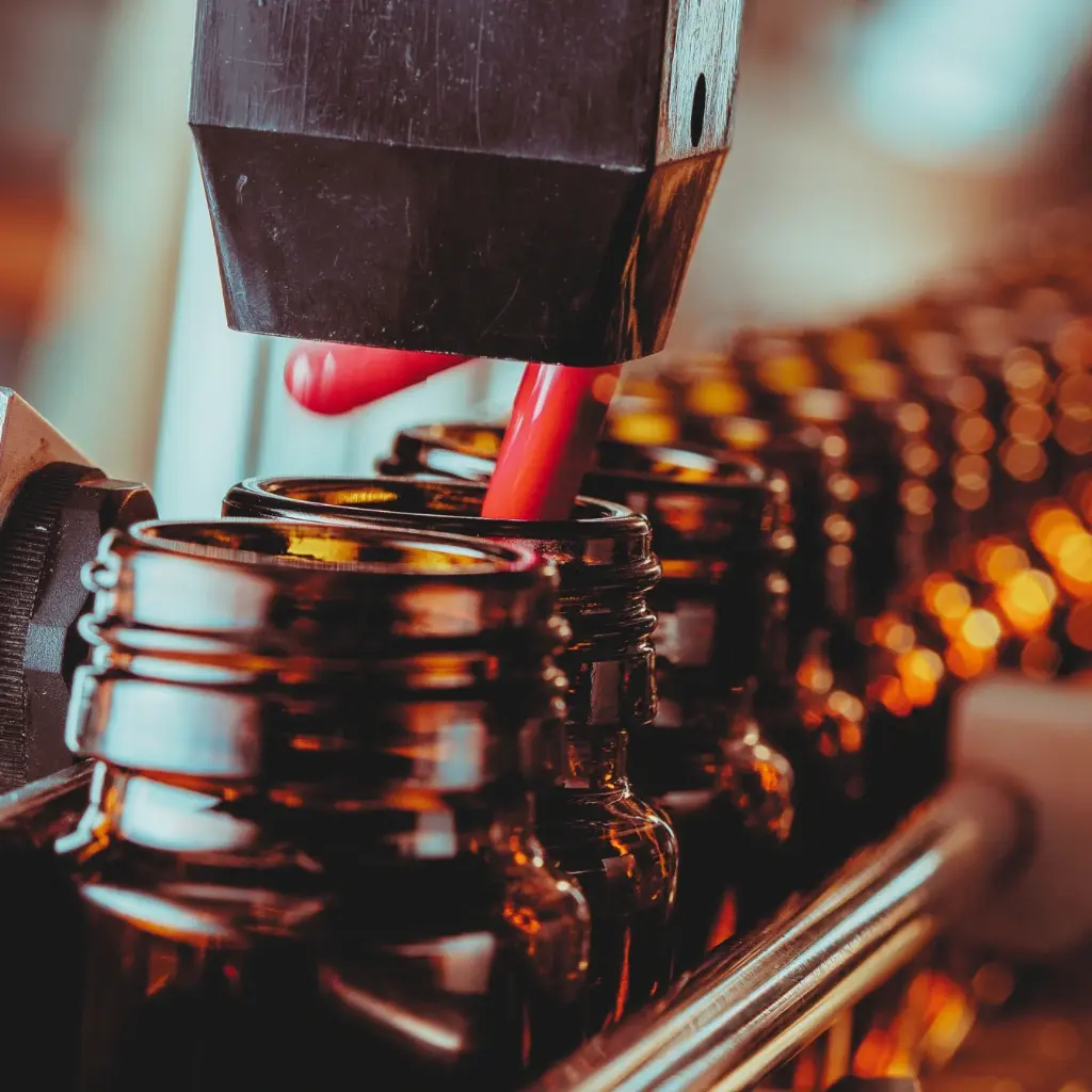 Close-up of manufacturing line