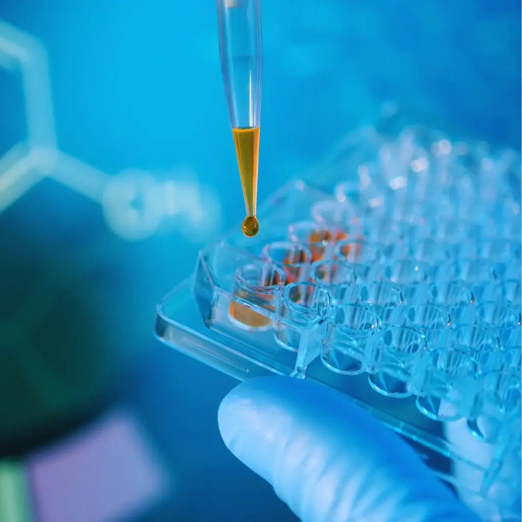 Lab technician analyzing samples